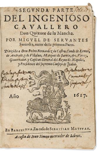 Cervantes, Miguel de (1547-1616) [Don Quixote in Spanish, First Collected Edition]. El Ingenioso Hidalgo Don Quixote de la Mancha; [and